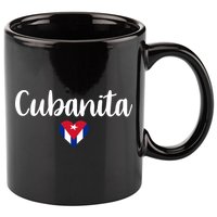 Cubanita Cuban Heart Cuba Flag 11oz C Handle Ceramic Mug