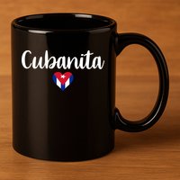 Cubanita Cuban Heart Cuba Flag 11oz C Handle Ceramic Mug