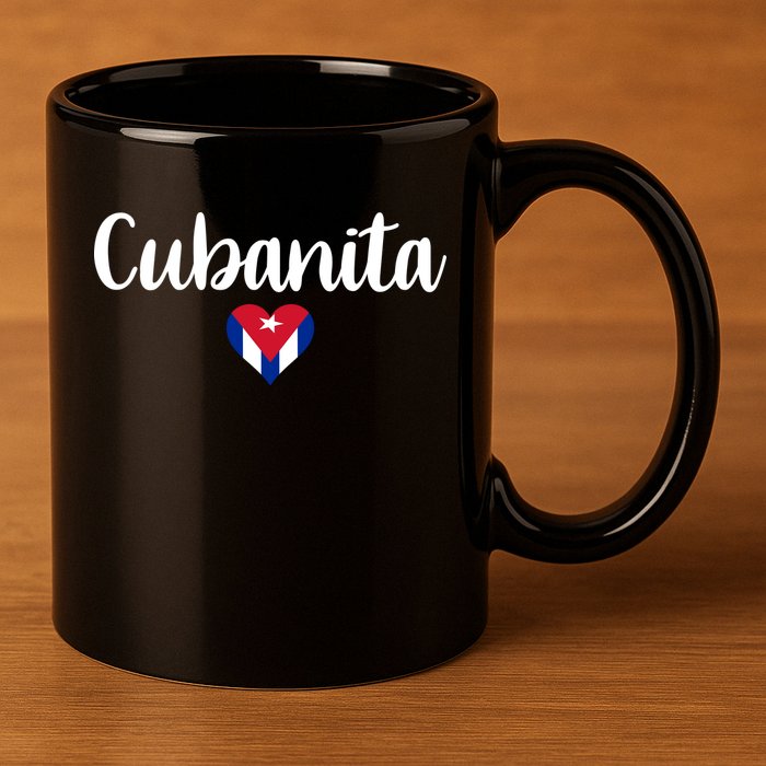 Cubanita Cuban Heart Cuba Flag 11oz C Handle Ceramic Mug