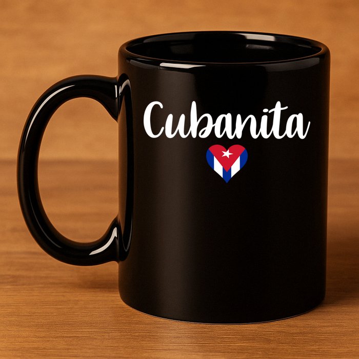 Cubanita Cuban Heart Cuba Flag 11oz C Handle Ceramic Mug