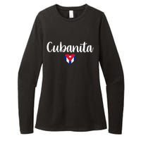 Cubanita Cuban Heart Cuba Flag Womens CVC Long Sleeve Shirt