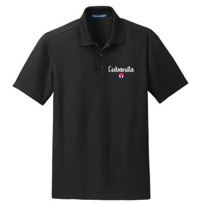 Cubanita Cuban Heart Cuba Flag Dry Zone Grid Polo