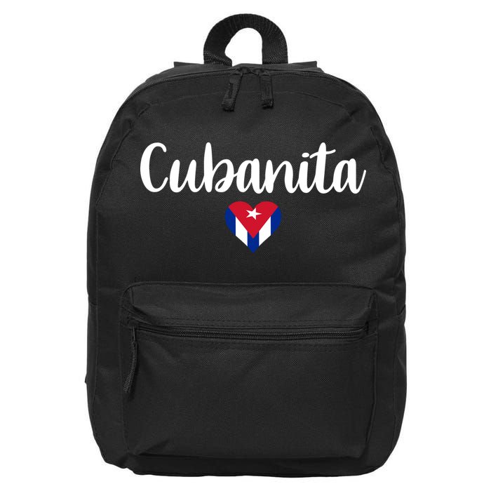 Cubanita Cuban Heart Cuba Flag 16 in Basic Backpack