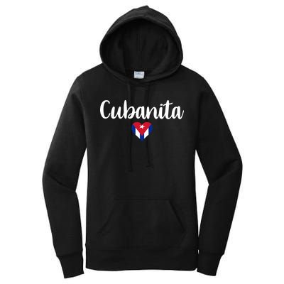 Cubanita Cuban Heart Cuba Flag Women's Pullover Hoodie