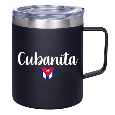 Cubanita Cuban Heart Cuba Flag 12oz Stainless Steel Coffee Mug