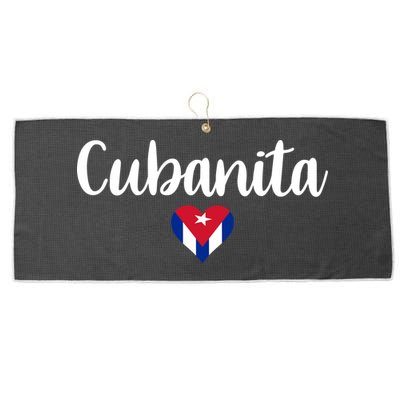 Cubanita Cuban Heart Cuba Flag Large Microfiber Waffle Golf Towel