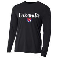 Cubanita Cuban Heart Cuba Flag Cooling Performance Long Sleeve Crew