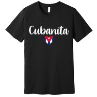 Cubanita Cuban Heart Cuba Flag Premium T-Shirt