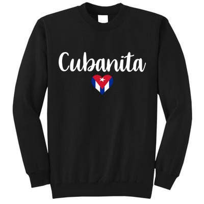 Cubanita Cuban Heart Cuba Flag Tall Sweatshirt