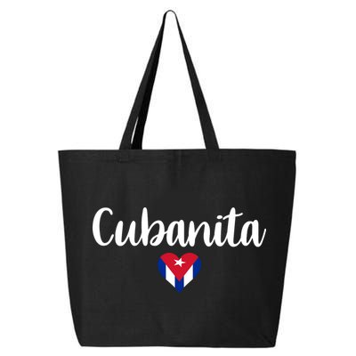 Cubanita Cuban Heart Cuba Flag 25L Jumbo Tote