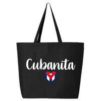 Cubanita Cuban Heart Cuba Flag 25L Jumbo Tote