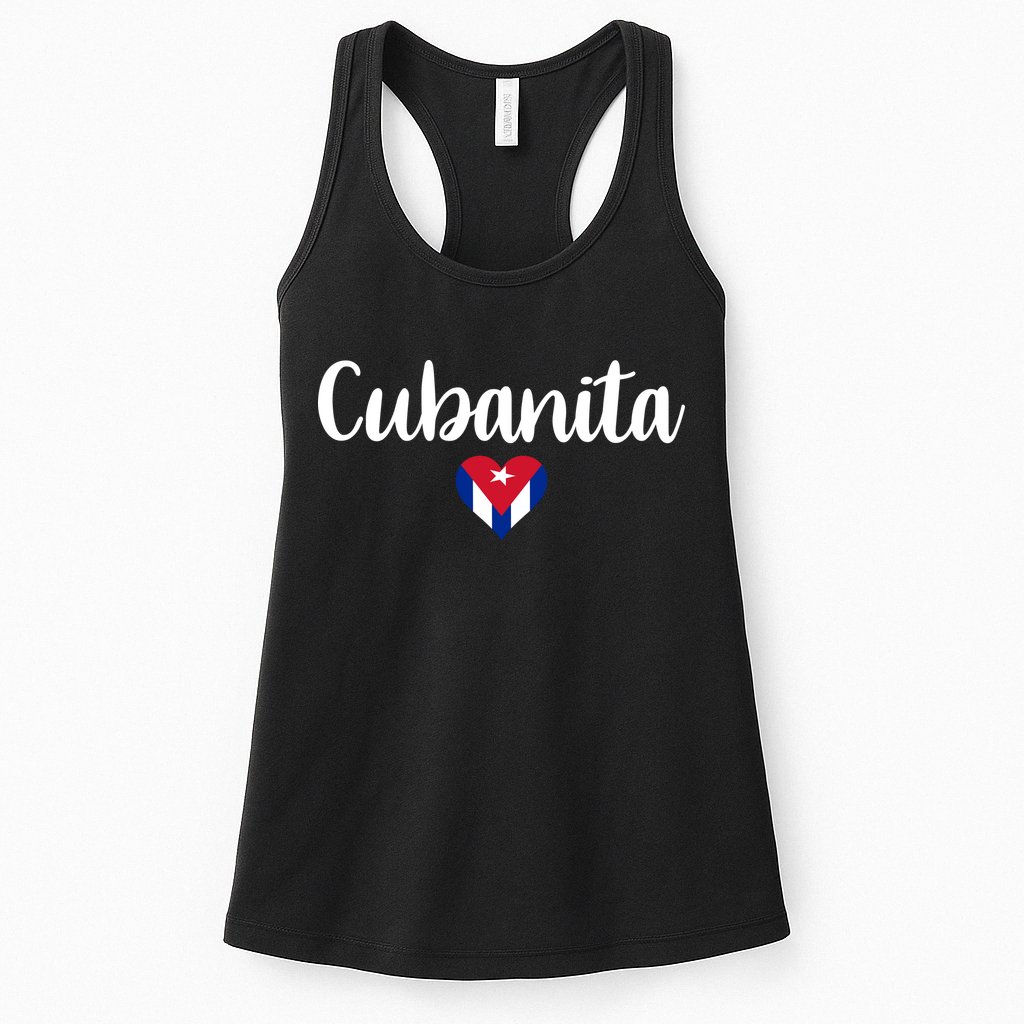 Cubanita Cuban Heart Cuba Flag Womens Tank Top