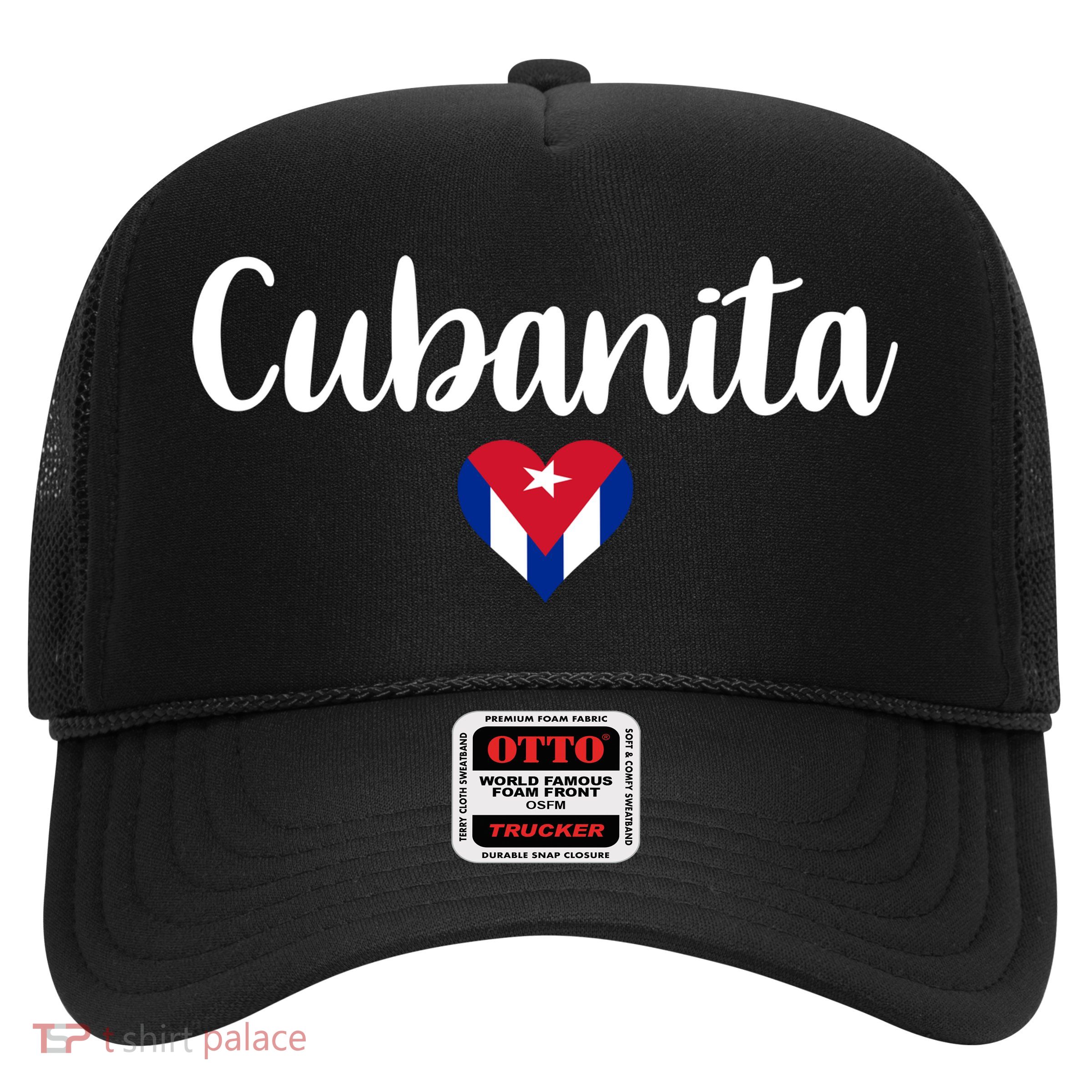 Cubanita Cuban Heart Cuba Flag Trucker Hat