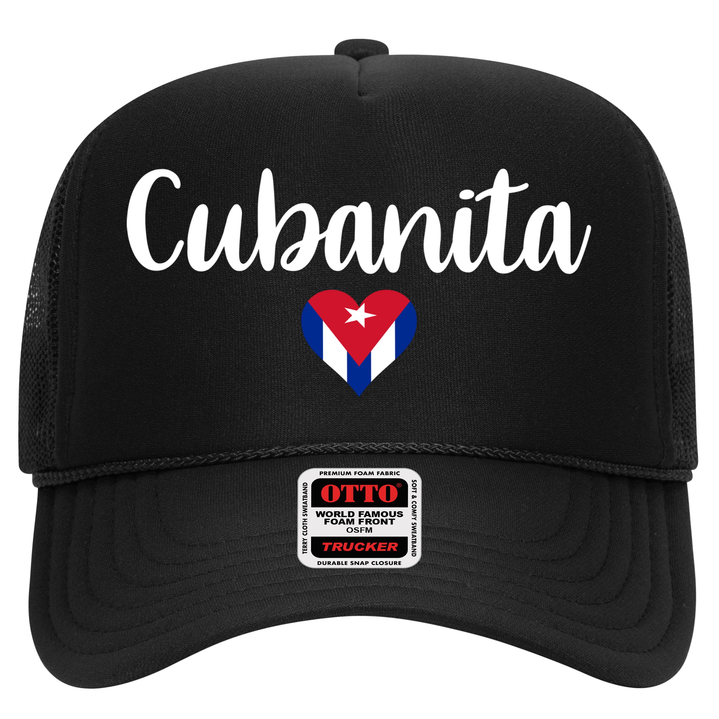 Cubanita Cuban Heart Cuba Flag Trucker Hat