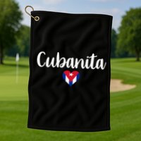 Cubanita Cuban Heart Cuba Flag Golf Towel