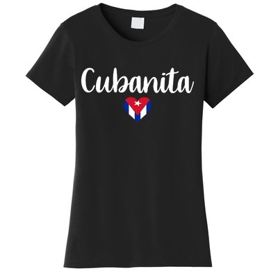 Cubanita Cuban Heart Cuba Flag Women's T-Shirt