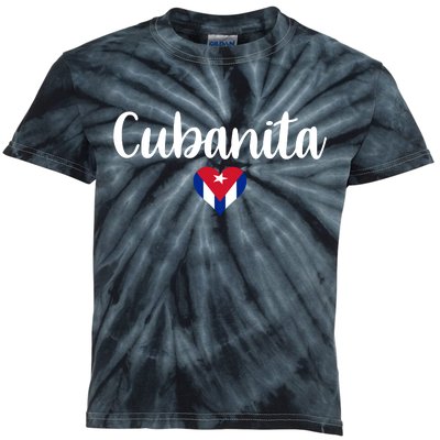 Cubanita Cuban Heart Cuba Flag Kids Tie-Dye T-Shirt