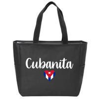 Cubanita Cuban Heart Cuba Flag Zip Tote Bag