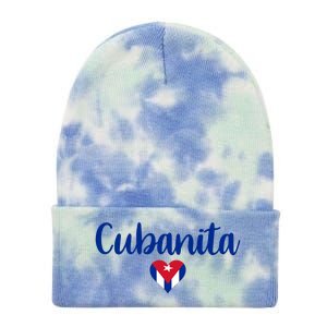 Cubanita Cuban Heart Cuba Flag Tie Dye 12in Knit Beanie