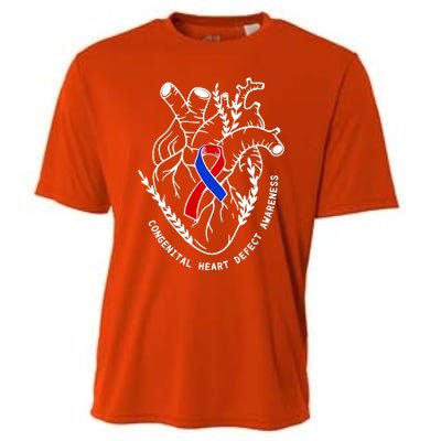 Chd Congenital Heart Defect Disease Awareness Ribbon Warrior Cooling Performance Crew T-Shirt