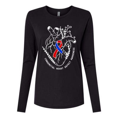 Chd Congenital Heart Defect Disease Awareness Ribbon Warrior Womens Cotton Relaxed Long Sleeve T-Shirt