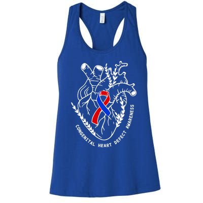 Chd Congenital Heart Defect Disease Awareness Ribbon Warrior Women's Racerback Tank