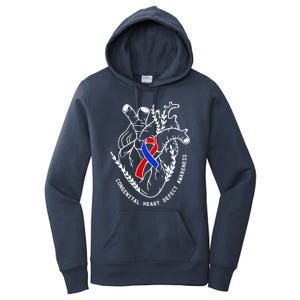 Chd Congenital Heart Defect Disease Awareness Ribbon Warrior Women's Pullover Hoodie