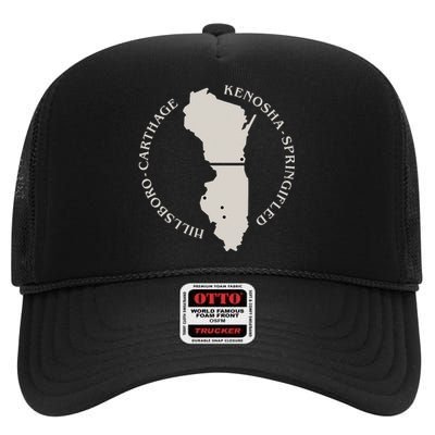 Carthage College Historic Campus Design Wisconsin & Illinois High Crown Mesh Back Trucker Hat