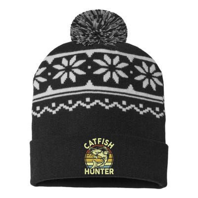 Catfishing Catfish Hunter  Gift Funny Fishing USA-Made Snowflake Beanie