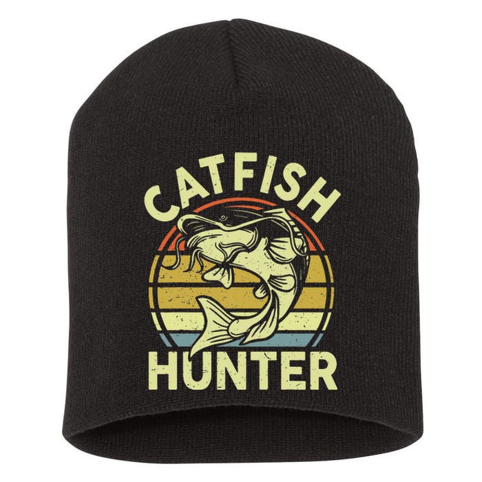 Catfishing Catfish Hunter  Gift Funny Fishing Short Acrylic Beanie