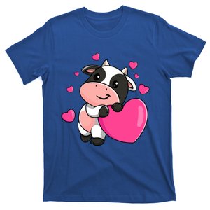 Cute Cow Holding Heart Happy ValentineS Day Meaningful Gift T-Shirt