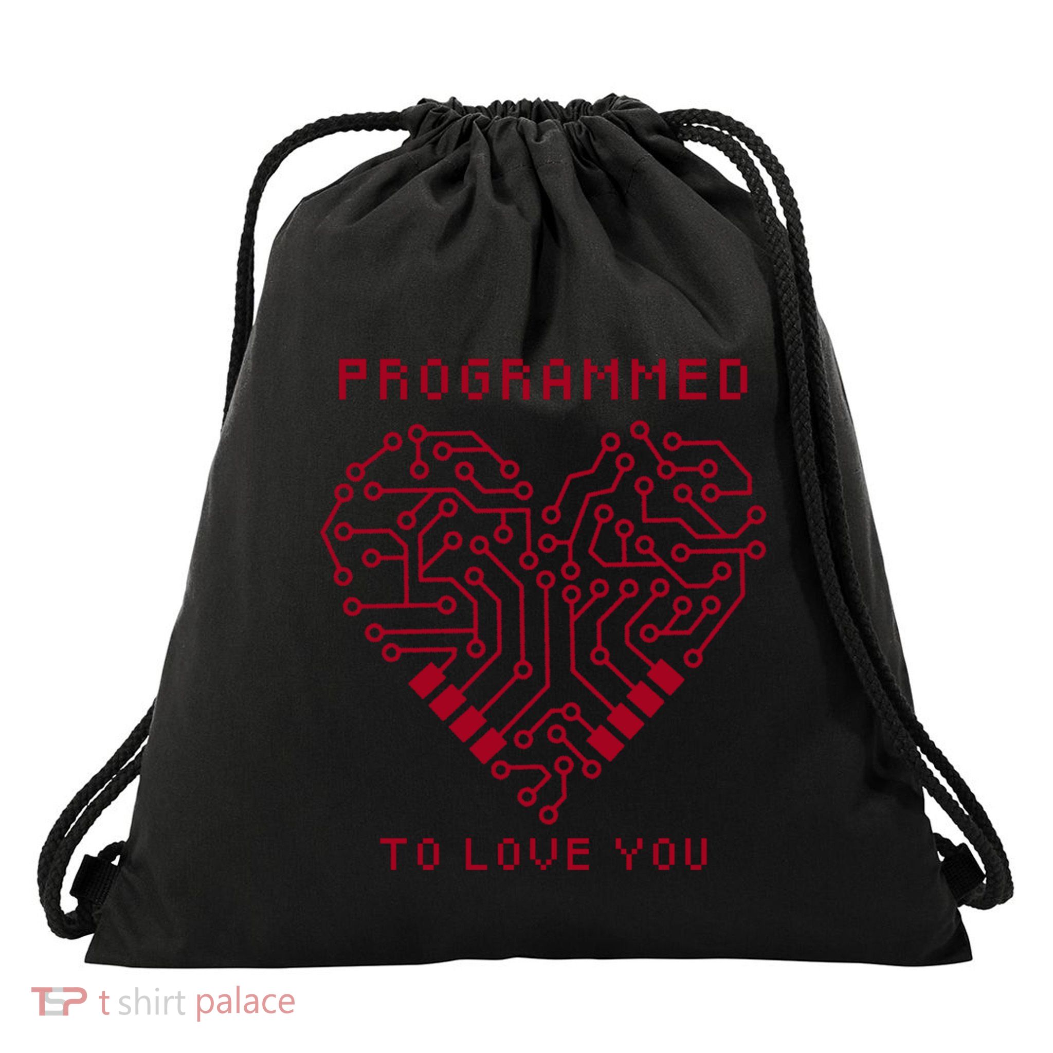 Computer Chip Heart Video Gamer For ValentineS Day Gift Drawstring Bag