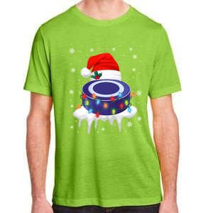 Cute Christmas Hockey Santa Hat Xmas Light Cool Gift Adult ChromaSoft Performance T-Shirt