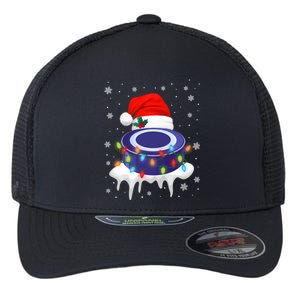 Cute Christmas Hockey Santa Hat Xmas Light Cool Gift Flexfit Unipanel Trucker Cap