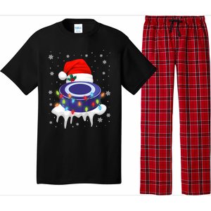 Cute Christmas Hockey Santa Hat Xmas Light Cool Gift Pajama Set