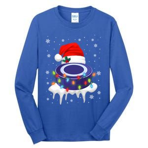 Cute Christmas Hockey Santa Hat Xmas Light Cool Gift Tall Long Sleeve T-Shirt