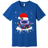 Cute Christmas Hockey Santa Hat Xmas Light Cool Gift Premium T-Shirt