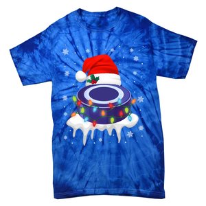 Cute Christmas Hockey Santa Hat Xmas Light Cool Gift Tie-Dye T-Shirt