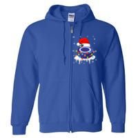 Cute Christmas Hockey Santa Hat Xmas Light Cool Gift Full Zip Hoodie