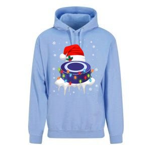 Cute Christmas Hockey Santa Hat Xmas Light Cool Gift Unisex Surf Hoodie