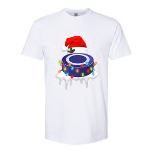 Cute Christmas Hockey Santa Hat Xmas Light Cool Gift Softstyle CVC T-Shirt