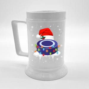 Cute Christmas Hockey Santa Hat Xmas Light Cool Gift Beer Stein