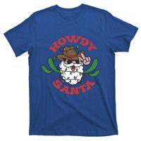 Christmas Cow Howdy Santa Western Vintage Cow Retro Cute Gift T-Shirt