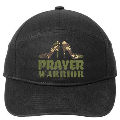 Christian Camo Heels Prayer Warrior Faith God Jesus 7-Panel Snapback Hat