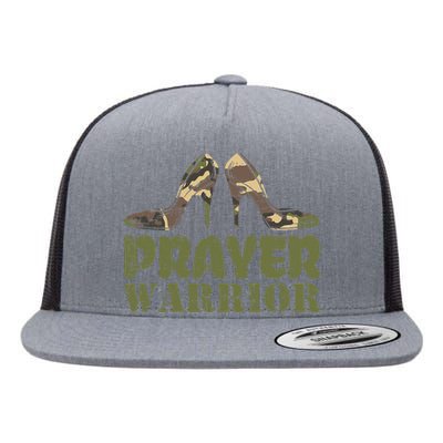 Christian Camo Heels Prayer Warrior Faith God Jesus Flat Bill Trucker Hat