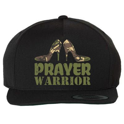 Christian Camo Heels Prayer Warrior Faith God Jesus Wool Snapback Cap