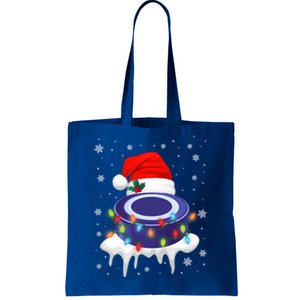 Cute Christmas Hockey Santa Hat Xmas Light Gift Tote Bag