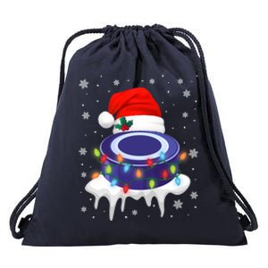 Cute Christmas Hockey Santa Hat Xmas Light Gift Drawstring Bag