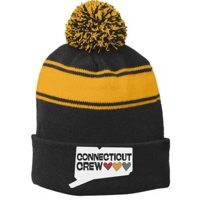 Connecticut Crew Hearts Cousins Stripe Pom Pom Beanie