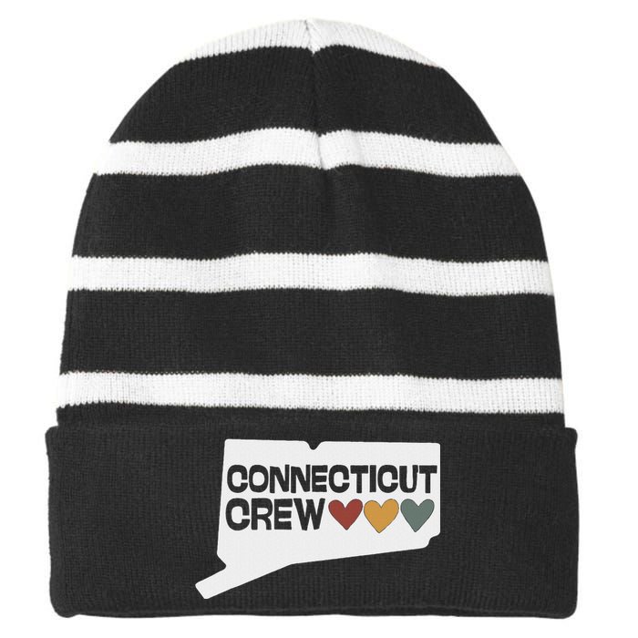 Connecticut Crew Hearts Cousins Striped Beanie with Solid Band